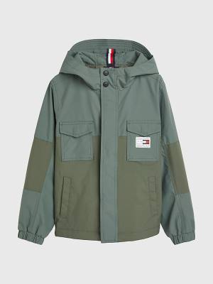 Tommy Hilfiger Csuklyás Surplus Kabát Fiú Zöld | TH143FPD