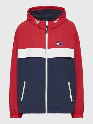 Tommy Hilfiger Curve Chicago Colour-Blocked Windbreaker Kabát Női Kék | TH905TSB