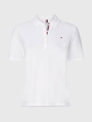 Tommy Hilfiger Curve Essential Placket Detail Póló Női Fehér | TH829WTO