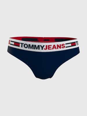 Tommy Hilfiger Curve Logo Waistband Brazilian Briefs Fehérnemű Női Kék | TH023LEV