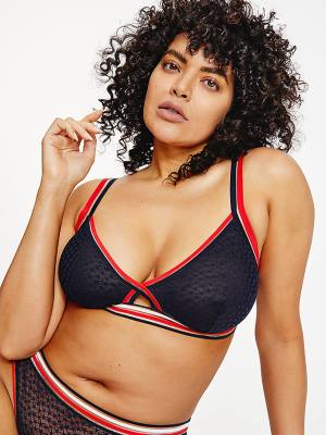 Tommy Hilfiger Curve Mesh Triangle Bralette Fehérnemű Női Kék | TH250FQU