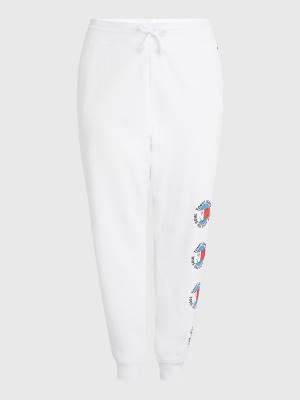 Tommy Hilfiger Curve Smiley Peace Logo Joggers Nadrág Női Fehér | TH842DNM