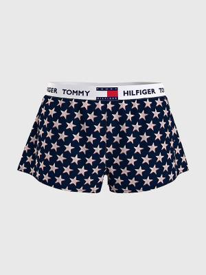 Tommy Hilfiger Curve Tommy 85 Star Print Logo Waistband Shorts Pizsama Női Bézs | TH695THD