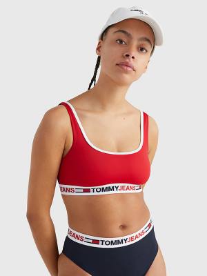 Tommy Hilfiger Cutout Detail Bikini Bralette Fürdőruha Női Piros | TH934NCZ