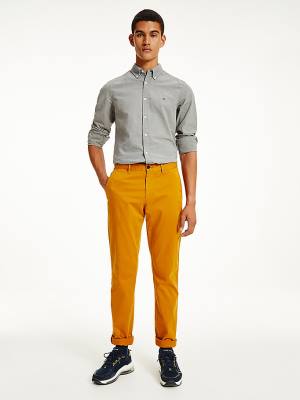 Tommy Hilfiger Denton Straight Fit Satin Chinos Nadrág Férfi Arany | TH623CYU