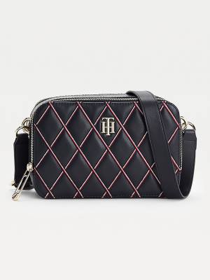 Tommy Hilfiger Diamond Quilted Monogram Camera Táska Női Kék | TH790DCH