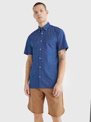 Tommy Hilfiger Dot Regular Fit Rövid Sleeve Ingek Férfi Kék | TH035WAP