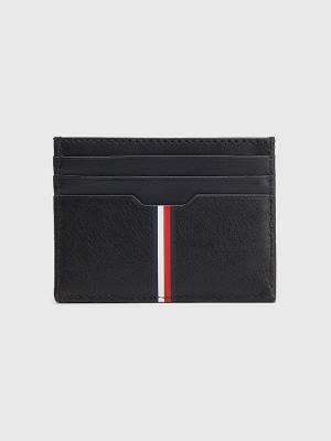 Tommy Hilfiger Downtown Bőr Card Holder Pénztárca Férfi Fekete | TH382ESY