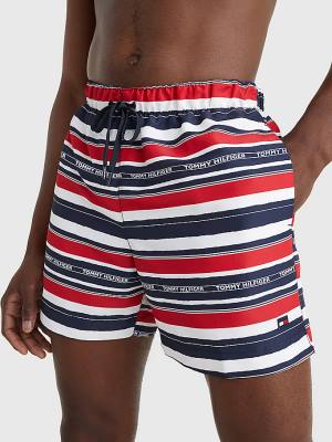 Tommy Hilfiger Drawstring Mid Length Shorts Fürdőruha Férfi Kék | TH634XQP