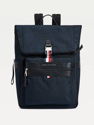 Tommy Hilfiger Elevated Fold-Over Backpack Táska Férfi Kék | TH216IXJ