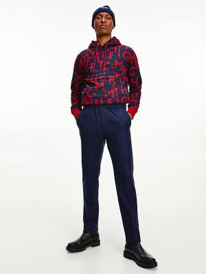 Tommy Hilfiger Elevated Wool Cashmere Pull-On Nadrág Férfi Kék | TH842AWH