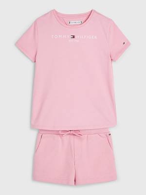 Tommy Hilfiger Essential And Shorts Set Pulóver Lány Rózsaszín | TH820LBO