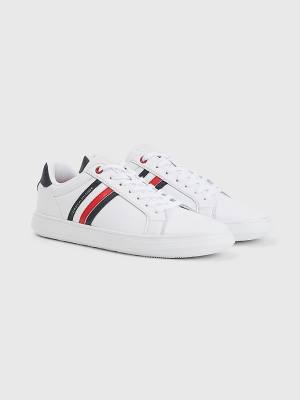 Tommy Hilfiger Essential Bőr Cupsole Tornacipő Férfi Fehér | TH043IUB