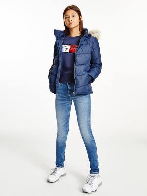 Tommy Hilfiger Essential Down Flag Patch Kabát Lány Kék | TH459CXF