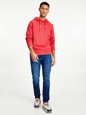 Tommy Hilfiger Essential Logo Kapucnis Pulóver Férfi Piros | TH539ODN