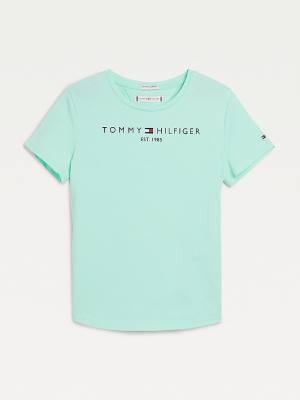 Tommy Hilfiger Essential Logo Póló Lány Zöld | TH720YVP