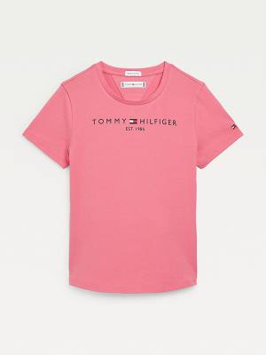 Tommy Hilfiger Essential Logo Póló Lány Piros | TH970OKV