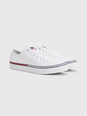 Tommy Hilfiger Essential Low-Cut Tornacipő Férfi Fehér | TH391TZJ