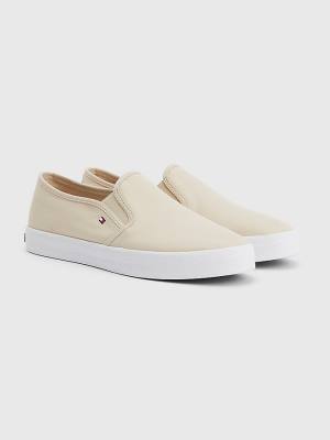 Tommy Hilfiger Essential Nautical Slip-On Tornacipő Női Bézs | TH347QUS