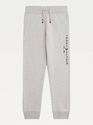 Tommy Hilfiger Essential Organic Pamut Logo Joggers Nadrág Lány Szürke | TH149KVD