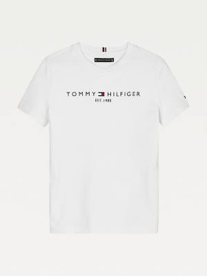 Tommy Hilfiger Essential Organic Pamut Logo Póló Lány Fehér | TH369KAI