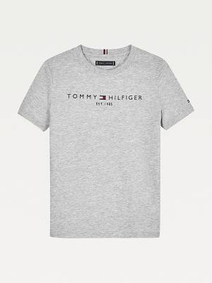 Tommy Hilfiger Essential Organic Pamut Logo Póló Lány Szürke | TH619GUF