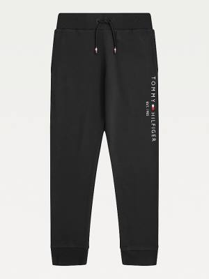 Tommy Hilfiger Essential Organic Pamut Logo Joggers Nadrág Fiú Fekete | TH712PAW