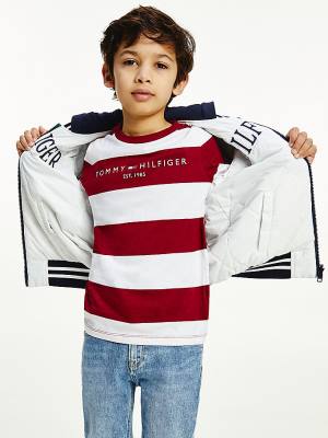 Tommy Hilfiger Essential Organic Pamut Stripe Póló Fiú Piros | TH856JCS