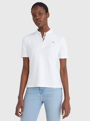 Tommy Hilfiger Essential Placket Detail Póló Női Fehér | TH126LPT