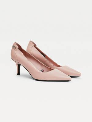 Tommy Hilfiger Essential Pointed Low Bőr Pumps Magassarkú Női Rózsaszín | TH167GEX