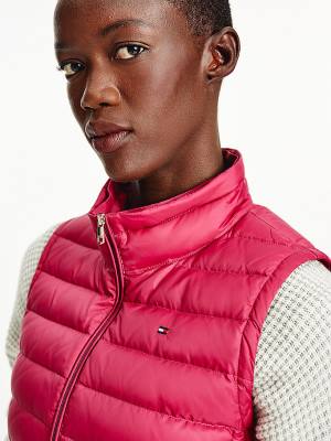 Tommy Hilfiger Essential Removable Hood Down Vest Dzseki Női Piros | TH127PUZ