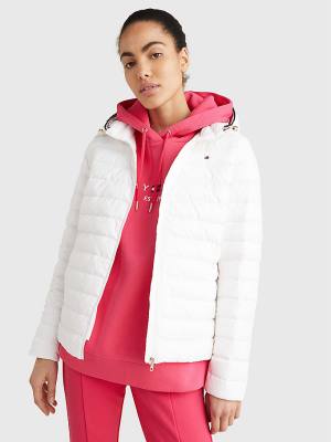 Tommy Hilfiger Essential Removable Hood Down Kabát Női Fehér | TH653DZI