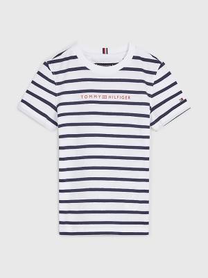 Tommy Hilfiger Essential Stripe Póló Fiú Fehér | TH195MLD