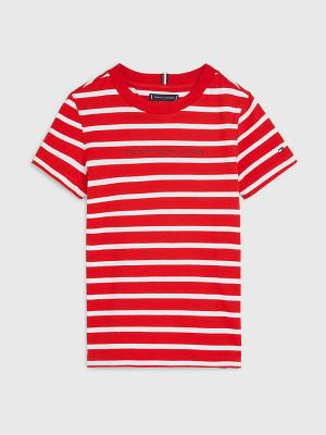 Tommy Hilfiger Essential Stripe Póló Fiú Piros | TH578LMS