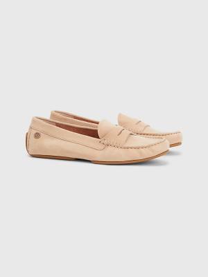 Tommy Hilfiger Essential Velúr Moccasins Loafer Cipő Női Bézs | TH145EXK