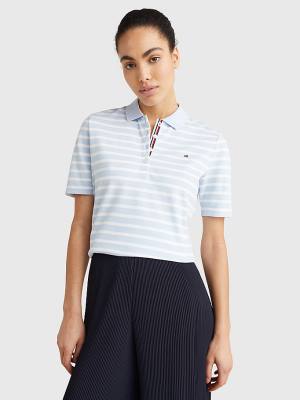 Tommy Hilfiger Essentials Stripe Póló Női Kék | TH139PFQ