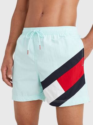 Tommy Hilfiger Flag Mid Length Drawstring Shorts Fürdőruha Férfi Kék | TH316KVF