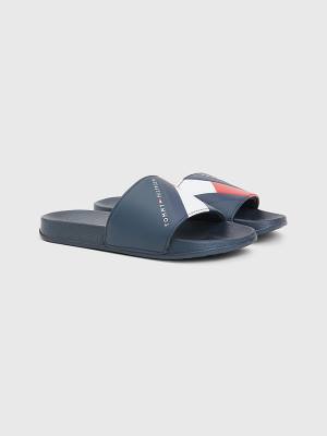 Tommy Hilfiger Flag Print Pool Slides Szandál Fiú Kék | TH296RGE