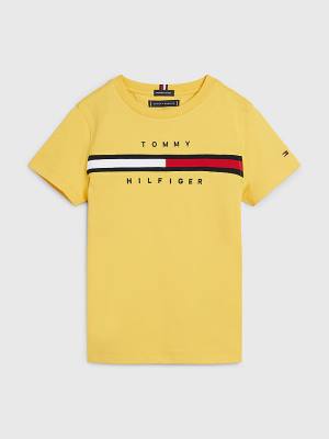 Tommy Hilfiger Flag Rib Insert Póló Fiú Sárga | TH867HJP