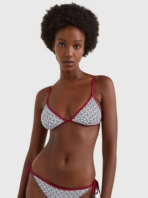 Tommy Hilfiger Flag Triangle Bikini Top Fürdőruha Női Fehér | TH307HCV