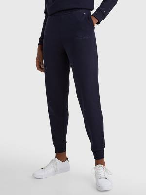 Tommy Hilfiger Fleece Cuffed Leg Joggers Nadrág Női Kék | TH629IOQ