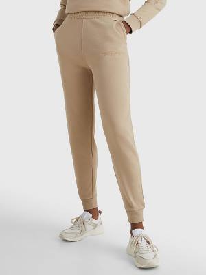 Tommy Hilfiger Fleece Cuffed Leg Joggers Nadrág Női Bézs | TH890SUQ