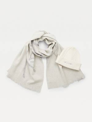 Tommy Hilfiger Fresh Scarf And Beanie Gift Set Kalap Női Szürke | TH623IAZ