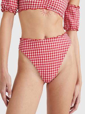 Tommy Hilfiger Gingham Cheeky Fit Bikini Bottoms Fürdőruha Női Piros | TH925HNP