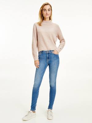 Tommy Hilfiger Harlem High Rise Super Skinny TH Flex Farmer Női Denim | TH491OIM