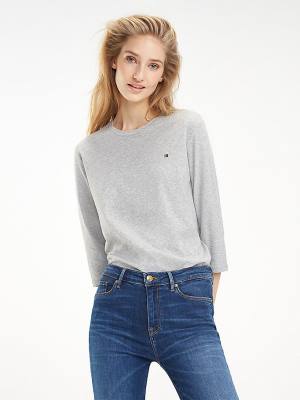 Tommy Hilfiger Heritage Three-Quarter Crew Neck Póló Női Szürke | TH352OGW