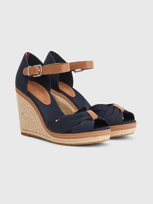 Tommy Hilfiger Iconic High Éktalpú Espadrille Szandál Női Kék | TH576EXZ