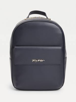 Tommy Hilfiger Iconic Signature Backpack Táska Női Kék | TH542LEC