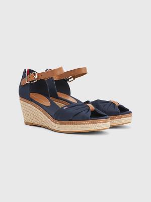 Tommy Hilfiger Iconic Éktalpú Espadrille Szandál Női Kék | TH965LQH