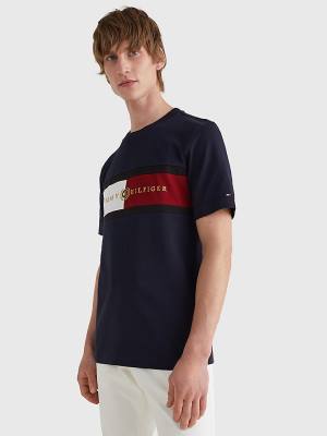 Tommy Hilfiger Icons Crest Póló Férfi Kék | TH395NGH